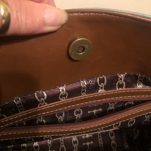 Tignanello two tone light blue & brown handle bag - Picture 9 of 16